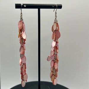 Beachy Pink Shell Dangle Earrings